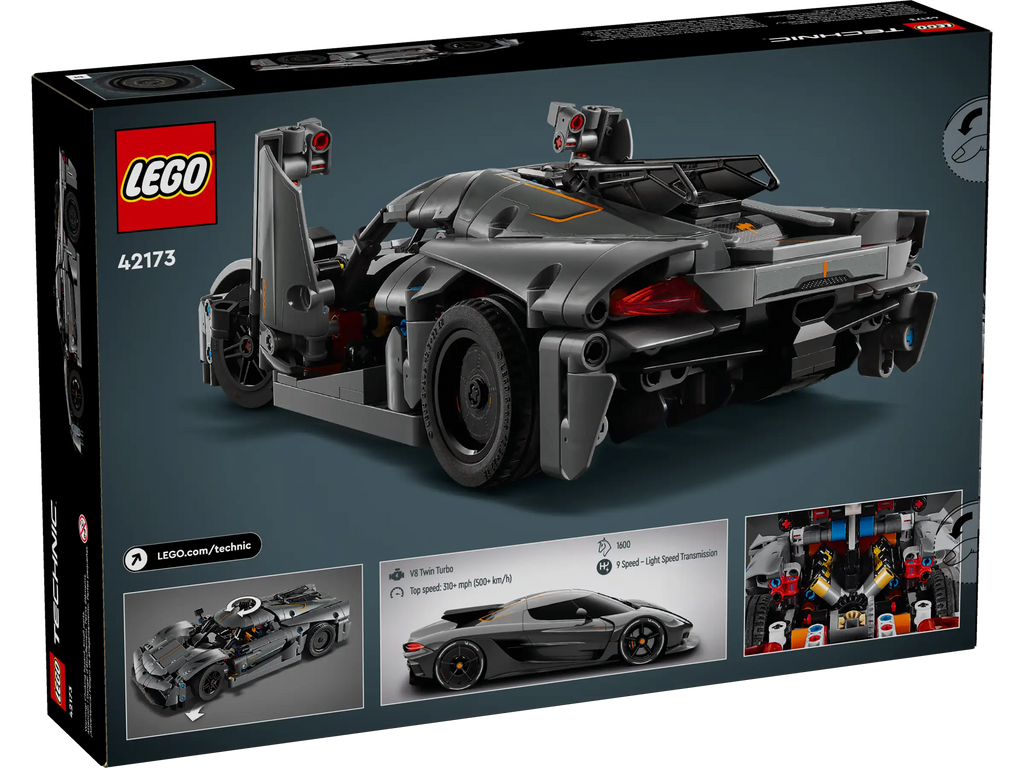 LEGO TECHNIC 42173 Koenigsegg Jesko Absolut Grey Hypercar - TOYBOX Toy Shop