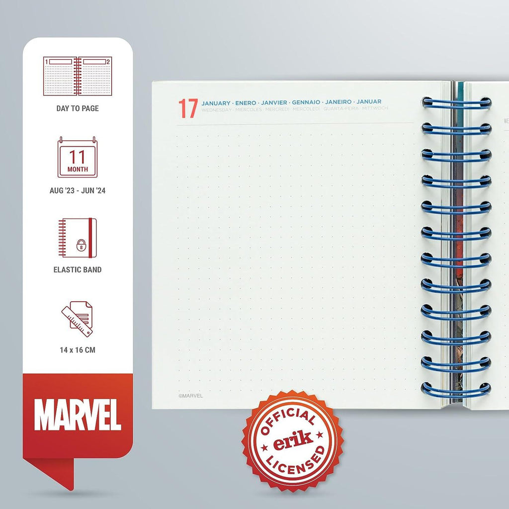 MARVEL CAPTAIN AMERICA 2023/2024 Academic Diary Day To Page 11 Months - TOYBOX Toy Shop