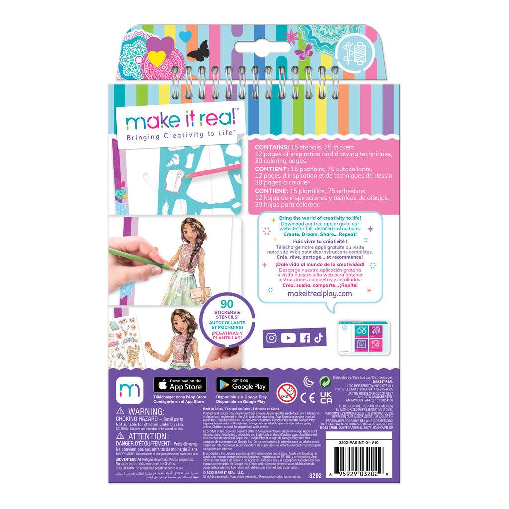 Make it Real Fashion Design Sketchbook & Stickers - Blooming Creativity - TOYBOX Toy Shop