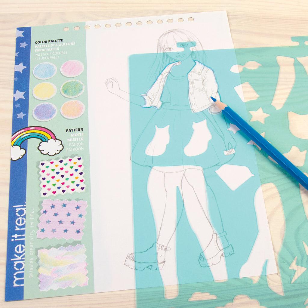 Make it Real Fashion Design Stickers & Sketchbook: Digital Dream - TOYBOX Toy Shop