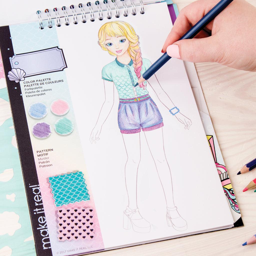 Make it Real Fashion Design Stickers & Sketchbook: Pastel Pop! - TOYBOX Toy Shop