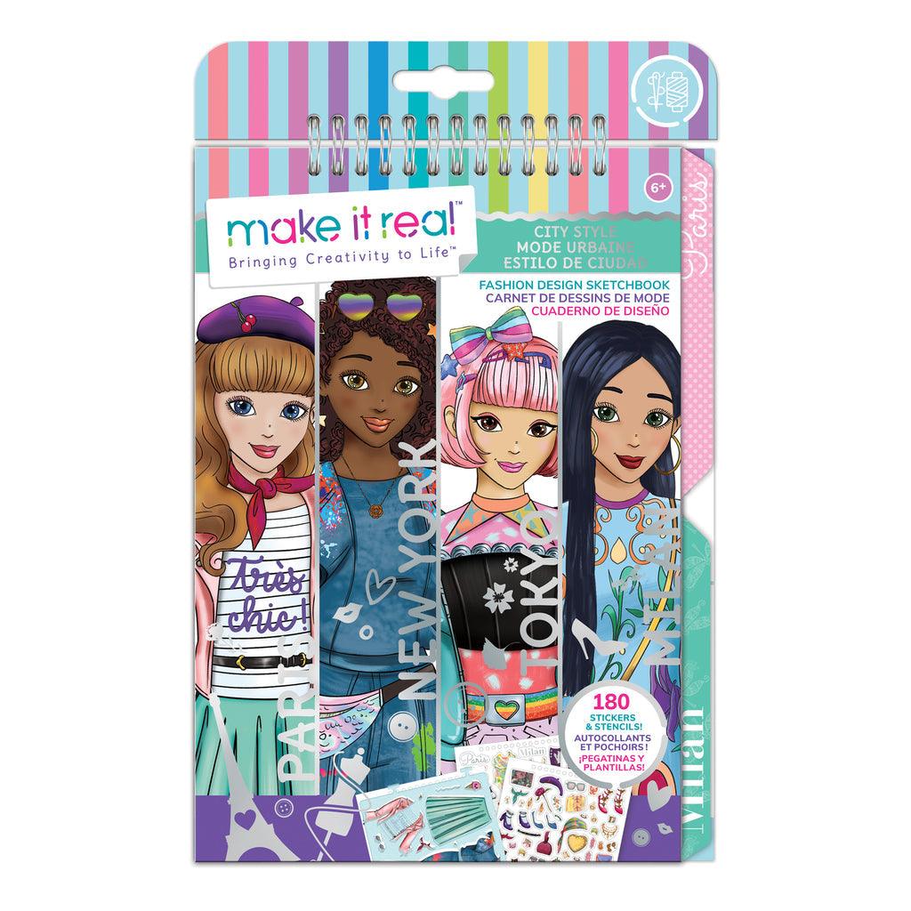 Make it Real Fashion Design Stickers & Sketchbook: City Style - TOYBOX Toy Shop