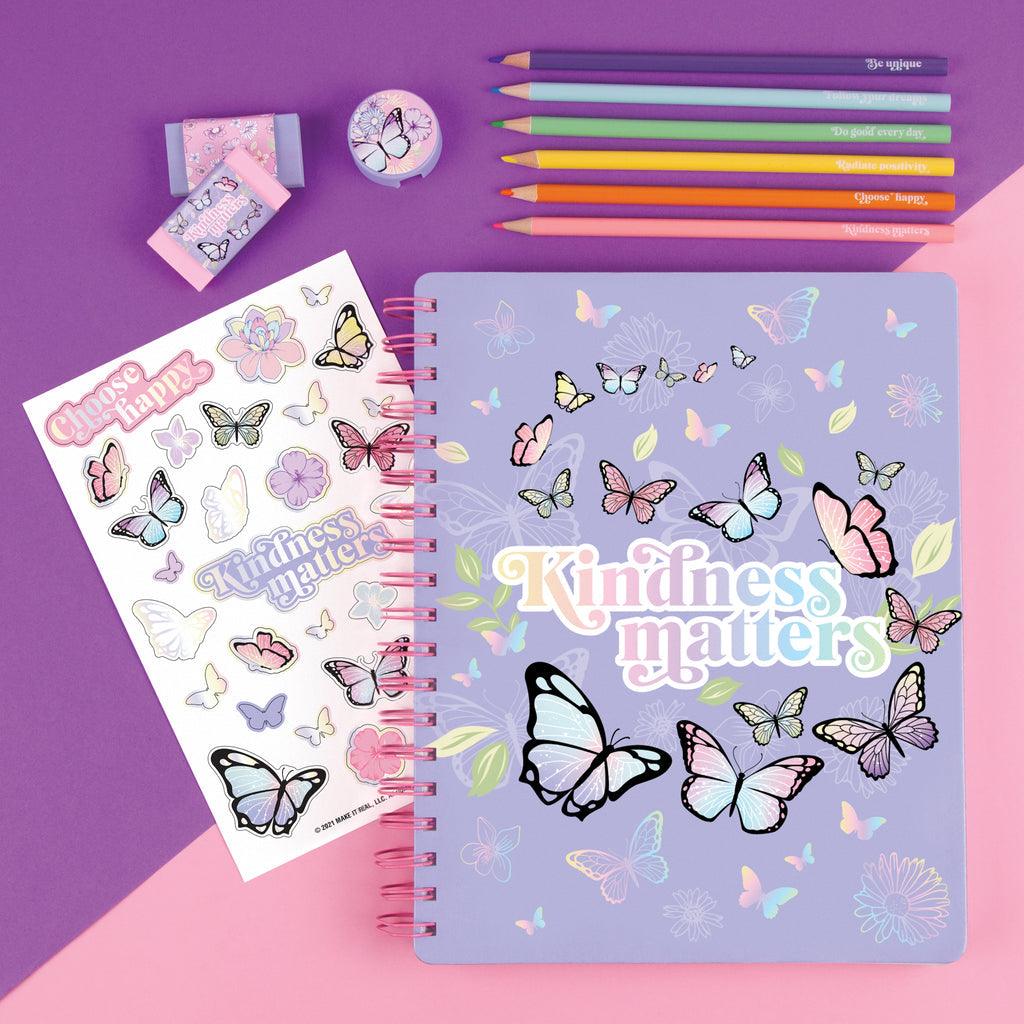 Make it Real 3C4G  Butterfly All-In-1 Sketchbook Set - TOYBOX Toy Shop