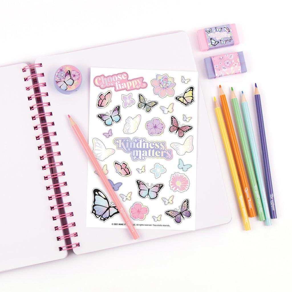 Make it Real 3C4G  Butterfly All-In-1 Sketchbook Set - TOYBOX Toy Shop