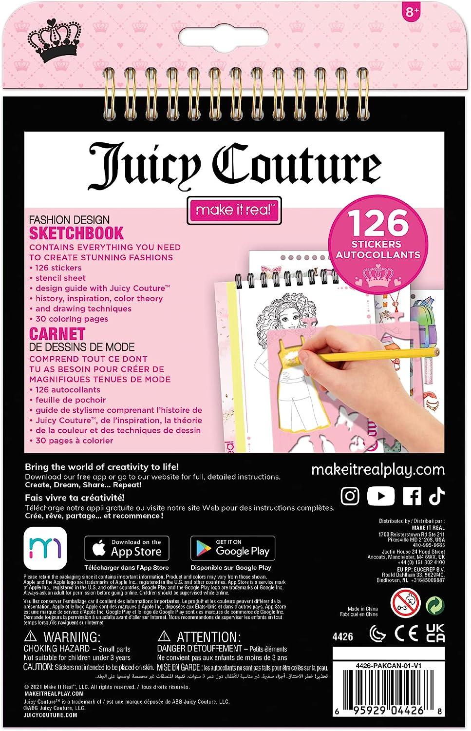 Make It Real - Juicy Couture Fashion Design Set. Inspirational Fashion  Design Coloring Book for Girls. Includes