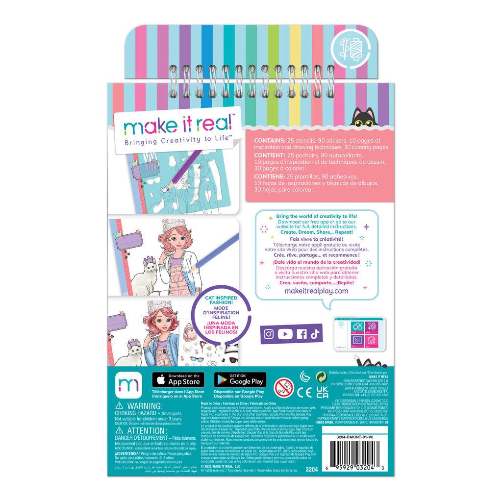 Make it Real Fashion Design Stickers & Sketchbook: Pretty Kitty - TOYBOX Toy Shop