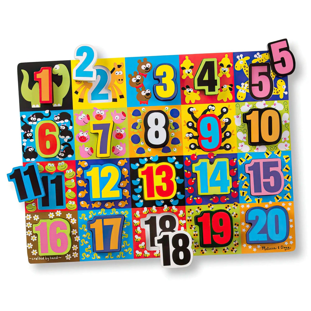 Melissa & Doug 13832 Jumbo Numbers Wooden Chunky Puzzle - TOYBOX Toy Shop