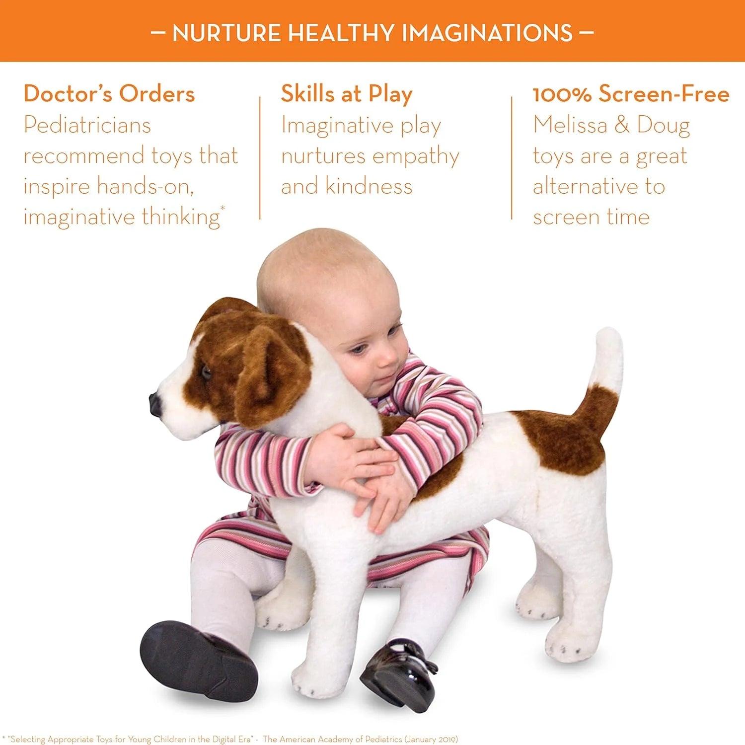 Melissa Doug Jack Russell Terrier Dog Giant 39cm Stuffed Animal