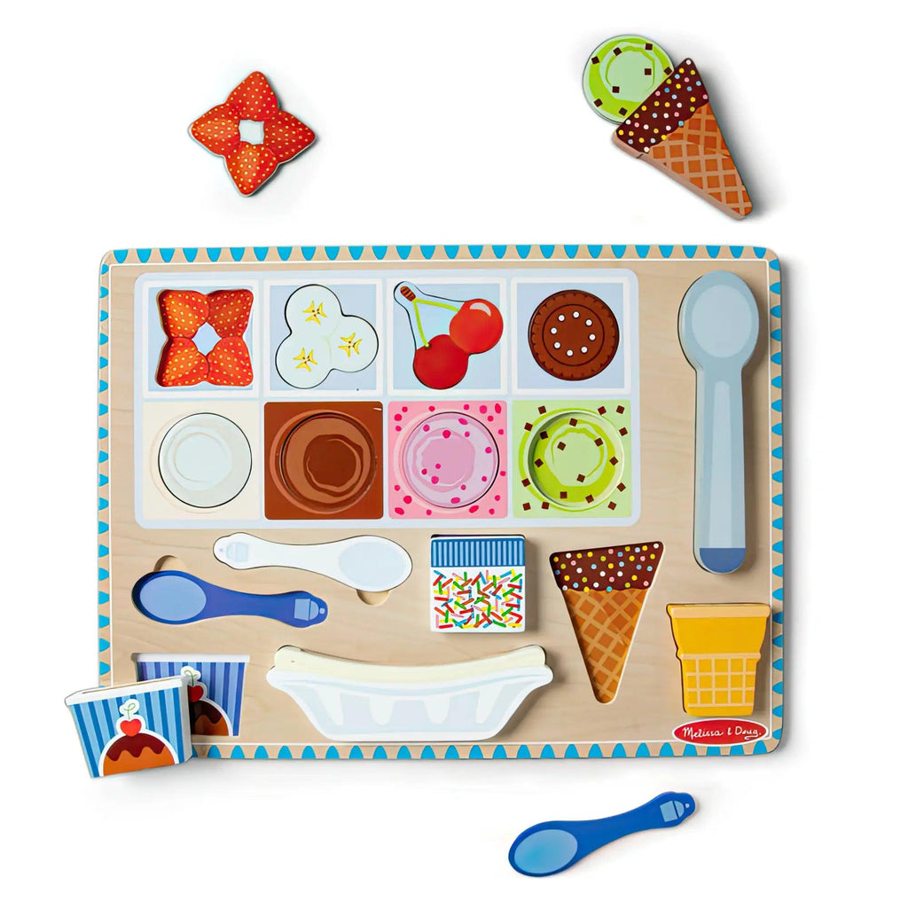 Melissa & Doug Wooden Magnetic Ice Cream Puzzle & Play Set - TOYBOX Toy Shop