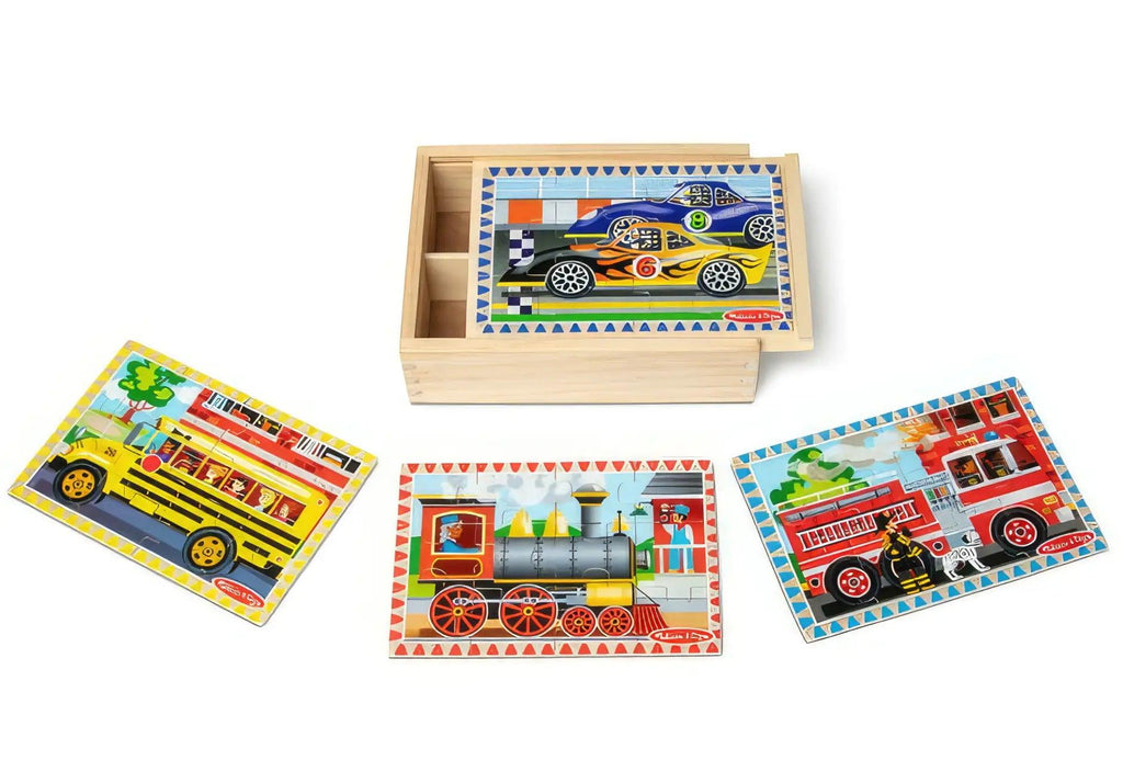 Melissa & Doug 50208 Vehicle Wooden Puzzles in a Box - TOYBOX Toy Shop