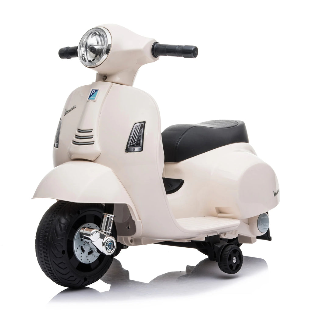 Mini Vespa Kids Electric 6V Battery Powered Motorbike Ride-on - White - TOYBOX Toy Shop