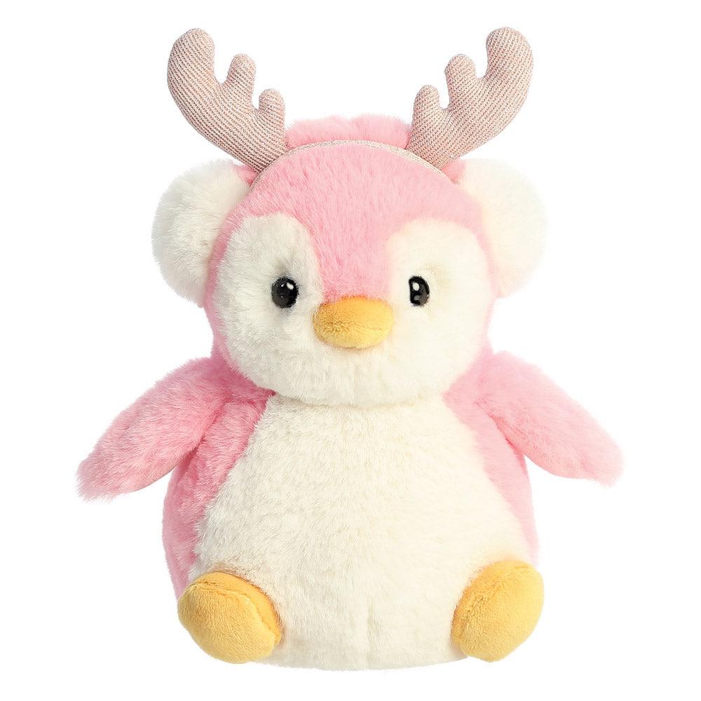 AURORA PomPom Penguin with Reindeer Antlers 18cm Plush - TOYBOX Toy Shop