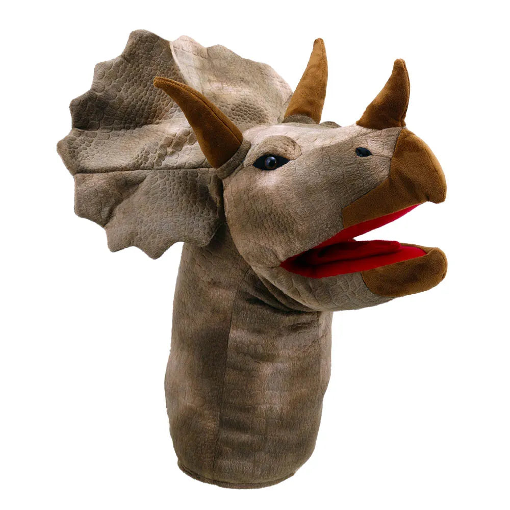 The Puppet Company - Large Dino Heads - Triceratops Hand Puppet