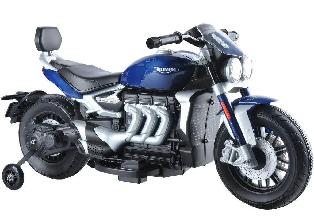 Triumph Rocket 3GT Electric 12V Battery Powered  Ride-On Motorbike - Blue - TOYBOX Toy Shop