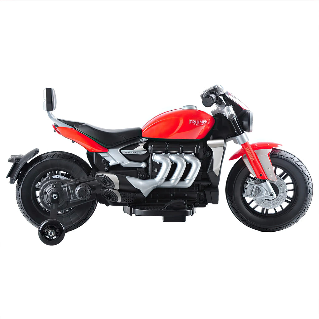 Triumph Rocket 3GT Electric 12V Battery Powered Ride-On Motorbike with Stabilisers - Red - TOYBOX Toy Shop