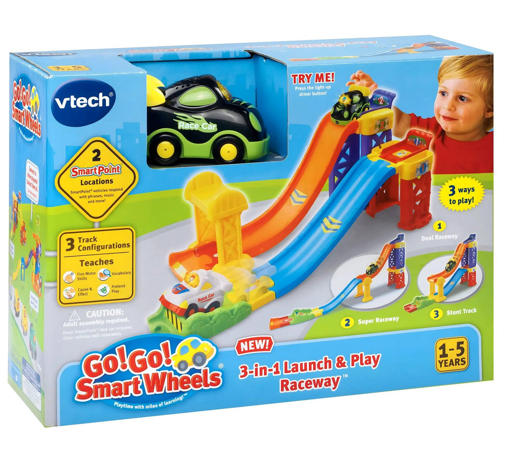 VTech Go! Go! Smart Wheels 3-in-1 Launch and Play Raceway Playset - TOYBOX Toy Shop