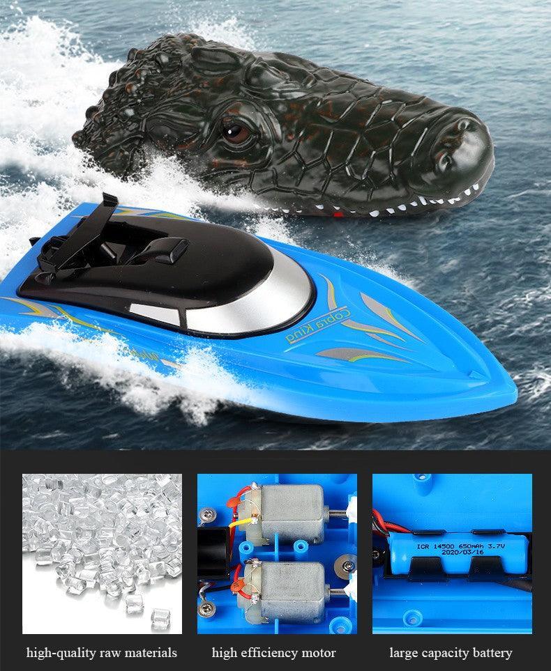 Alligator Head 2-in-1 Remote Controlled RC Speed Boat - TOYBOX