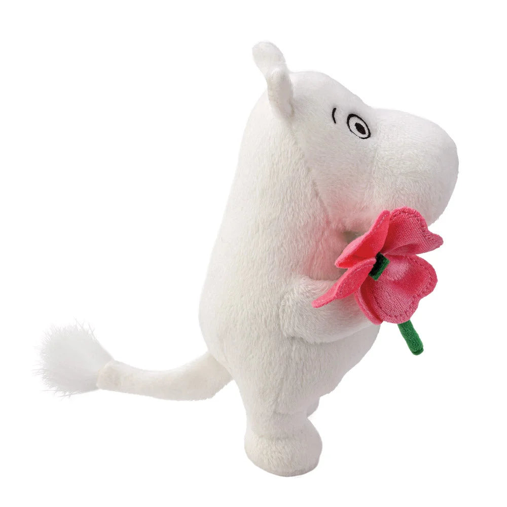Moomin Standing 6.5-inch Soft Toy with Pink Flower - TOYBOX Toy Shop