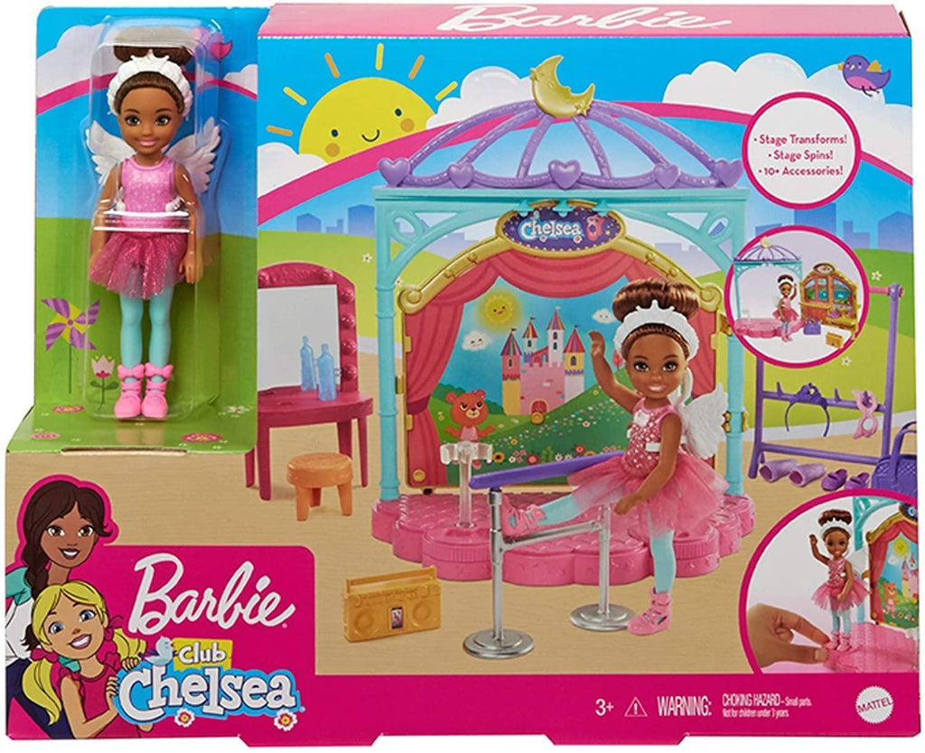 Barbie Club Chelsea Doll and Ballet Playset (6-in Brunette) with Accessories - TOYBOX Toy Shop