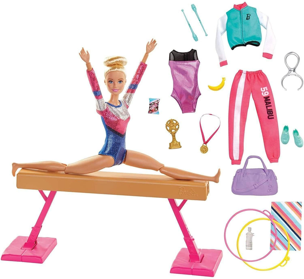 Barbie Gymnastics Playset with Doll, Balance Beam, 15+ Accessories - TOYBOX Toy Shop
