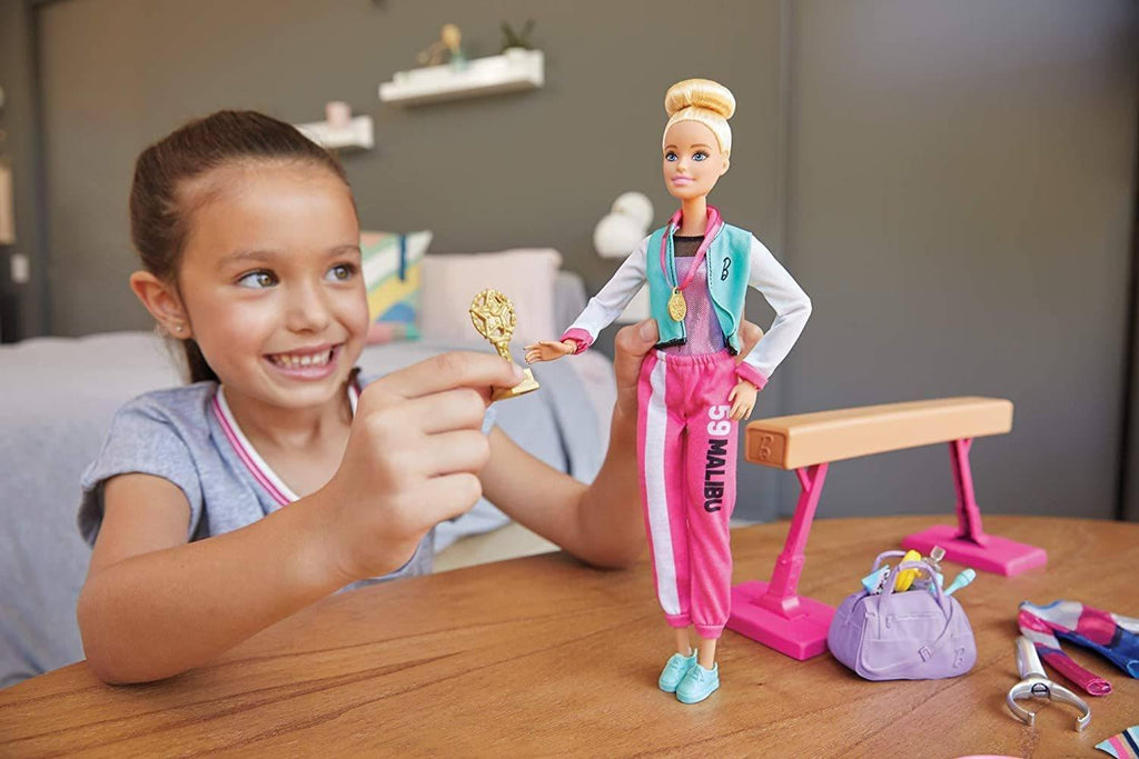 Barbie Gymnastics Playset with Doll, Balance Beam, 15+ Accessories - TOYBOX Toy Shop