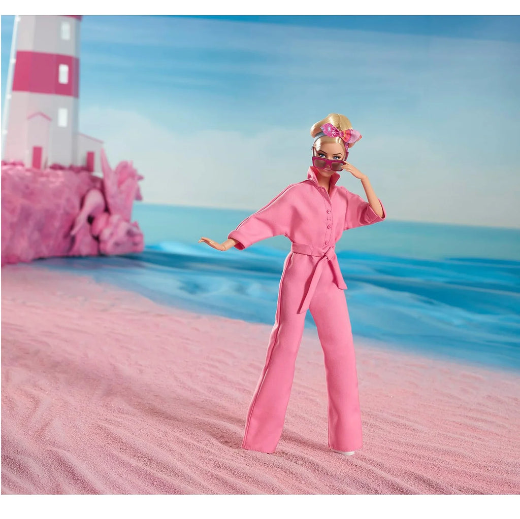 Barbie The Movie Margot Robbie as Barbie: Doll in a Pink Jumpsuit - TOYBOX Toy Shop