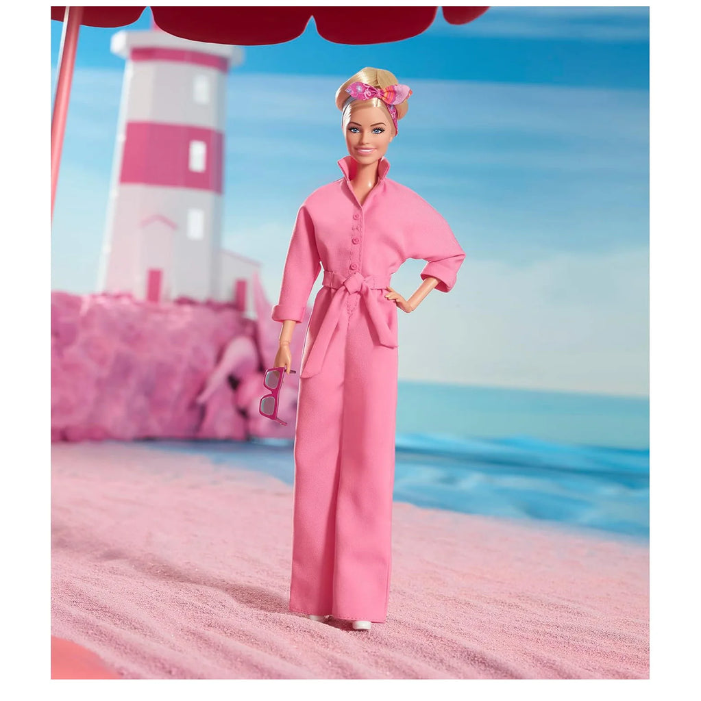 Barbie The Movie Margot Robbie as Barbie: Doll in a Pink Jumpsuit - TOYBOX Toy Shop