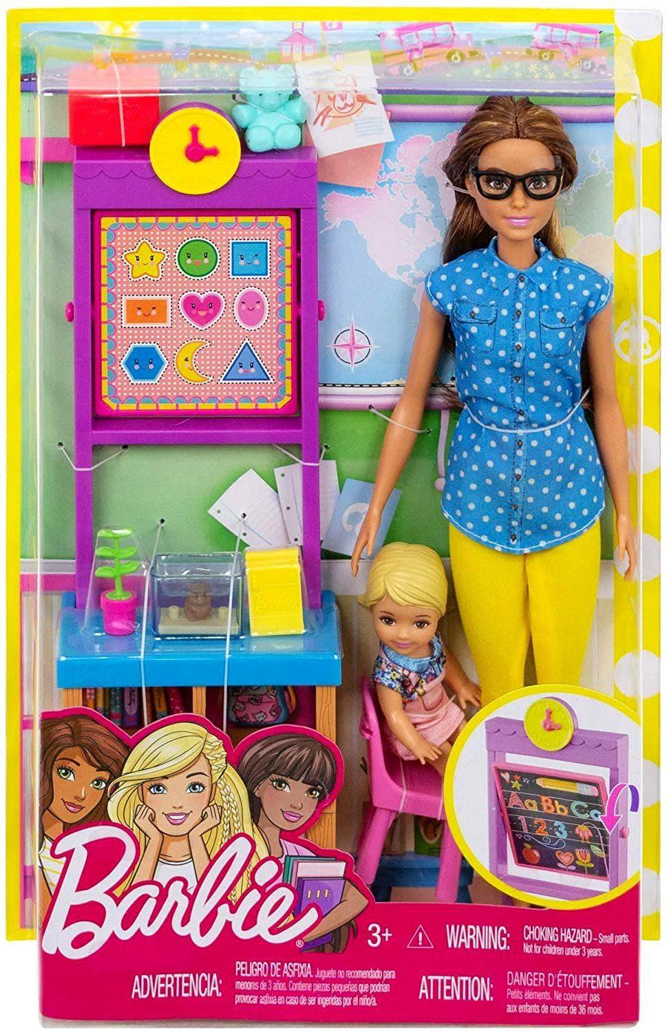 Barbie Teacher Doll with Flipping Blackboard Playset FJB30 – TOYBOX