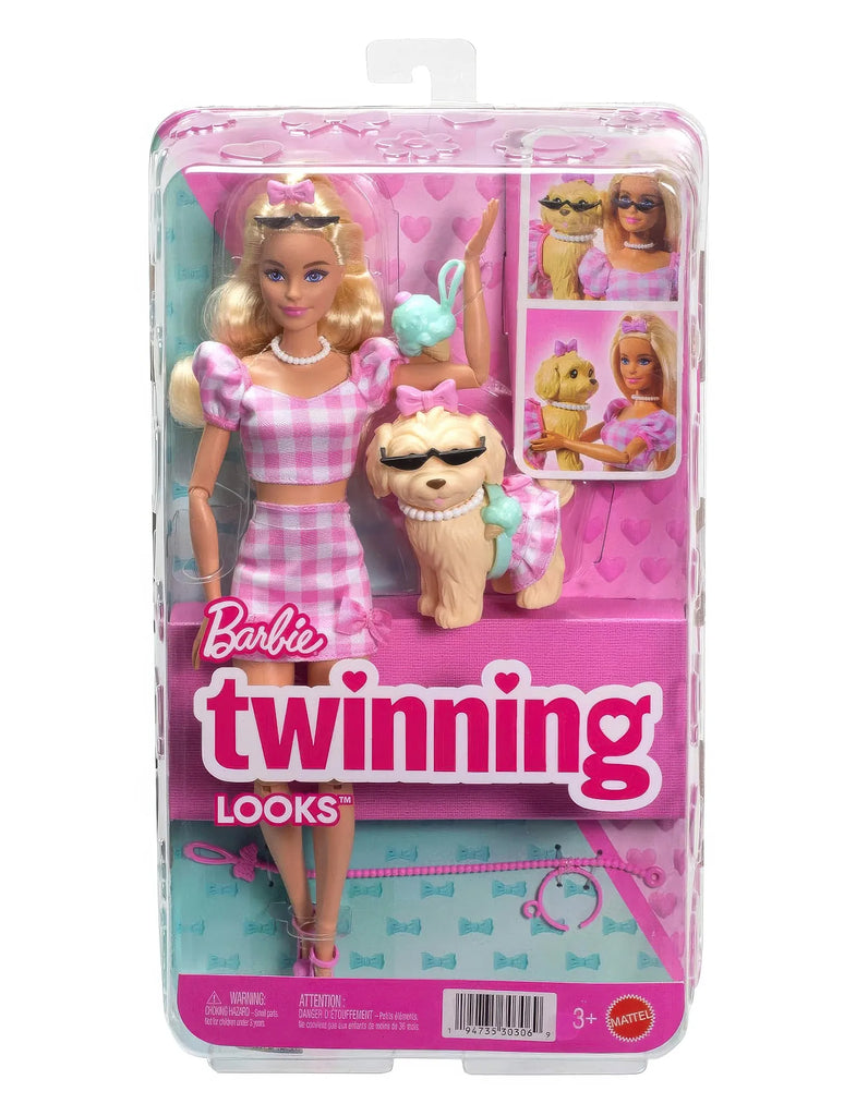 Barbie Twinning Looks Doll with Dog, Blonde