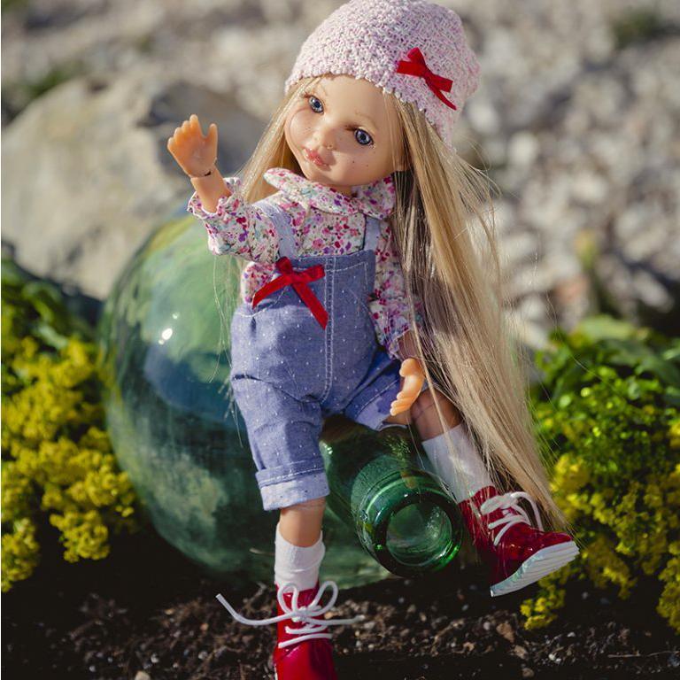 Berjuan 5820 Doll 35cm - Luxury Dolls Eva Articulated With Denim Overalls - TOYBOX Toy Shop