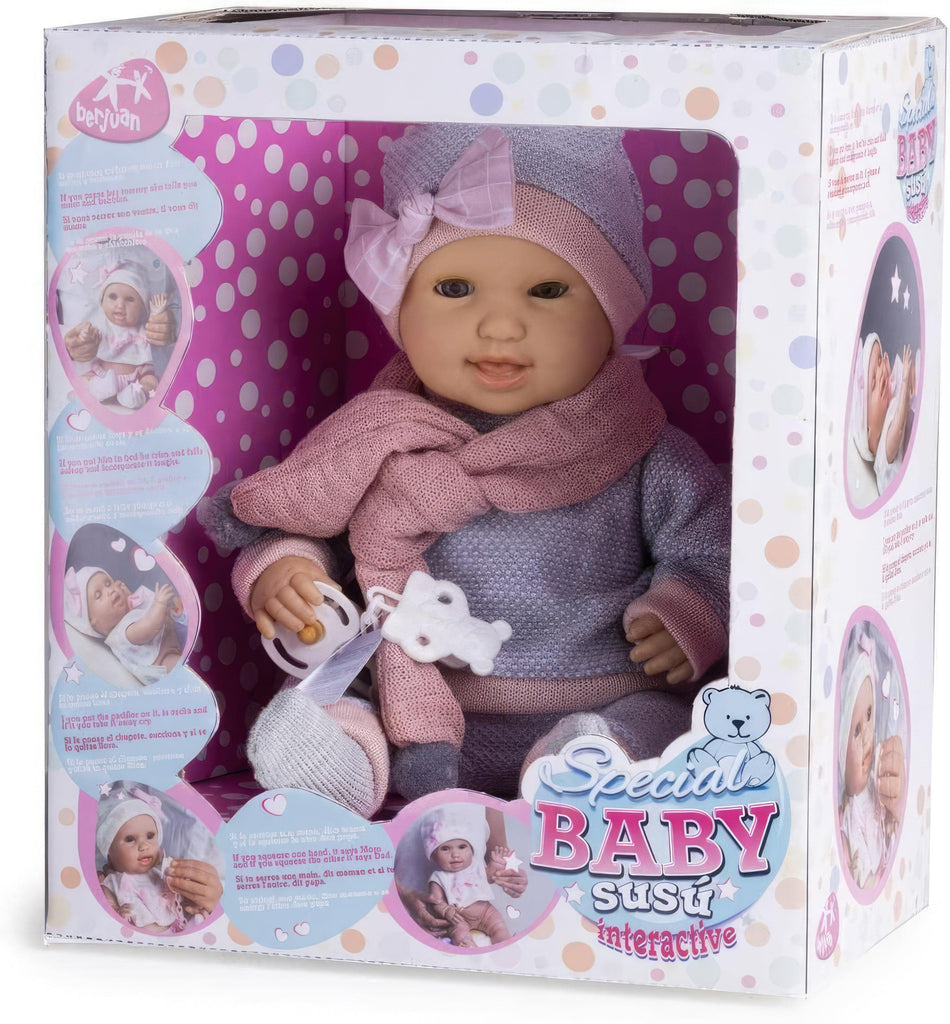 Berjuan 6130 Baby Susu Grey Pyjama Interactive Doll 38cm - TOYBOX Toy Shop