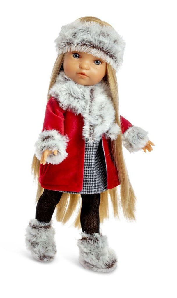 Berjuan 849 Fashion Girl Rubia with Red Coat 35cm - TOYBOX Toy Shop