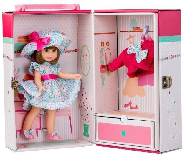 Berjuan Doll 1012 Irene Morena Cabinet and Dress 22 cm, Pink - TOYBOX