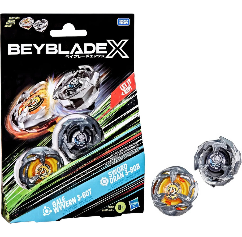 BEYBLADE X - Gale Wyvern 3-60t & Sword Dran 3-80b Dual Pack