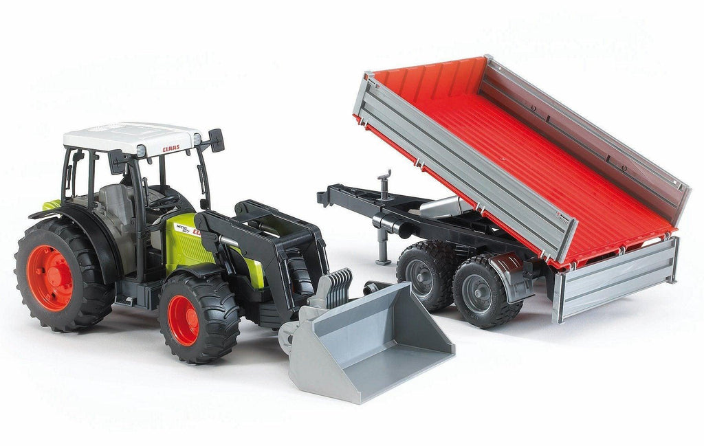 BRUDER 02112 Claas Nectis  with Frontloader and Tipping Trailer - TOYBOX Toy Shop