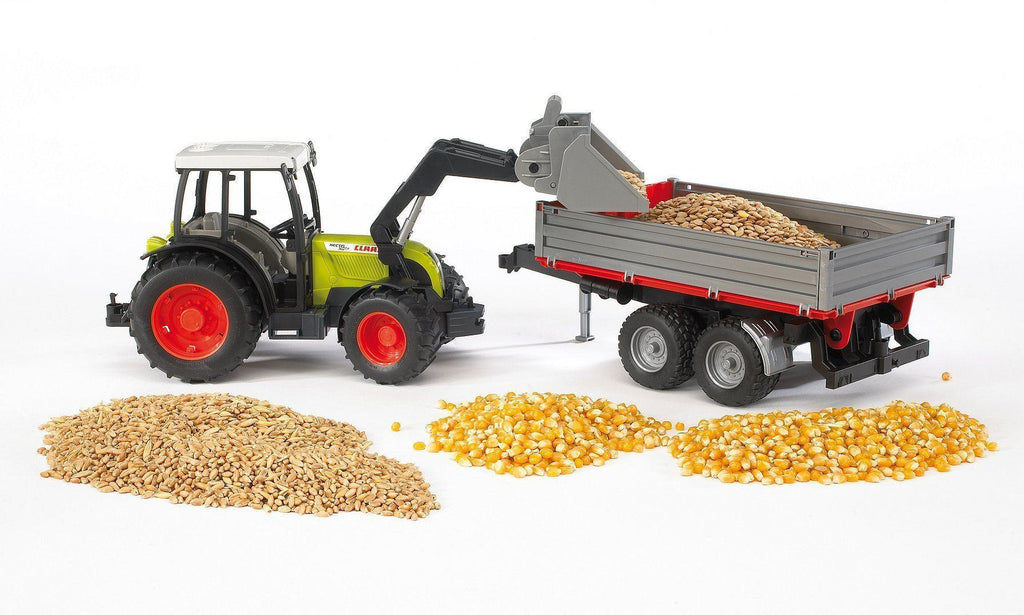 BRUDER 02112 Claas Nectis  with Frontloader and Tipping Trailer - TOYBOX Toy Shop