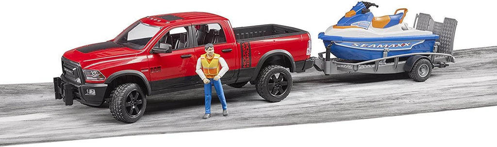 BRUDER 02503 Power Wagon with Trailer and Personal Water Craft with Driver - TOYBOX Toy Shop