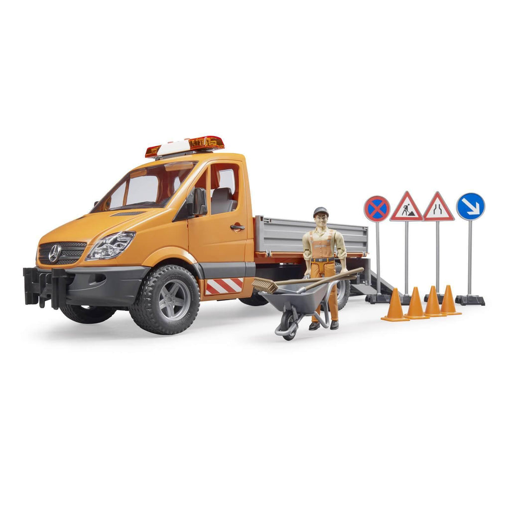 BRUDER 02537 MB Sprinter Municipal with Worker and Accessories - TOYBOX Toy Shop