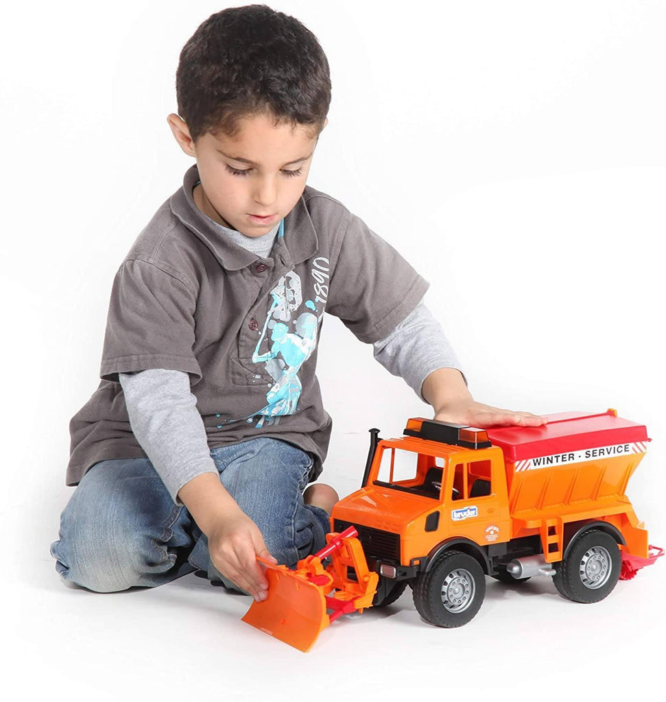 BRUDER 02572 MB Unimog Winter Service With Snow Plough - TOYBOX Toy Shop
