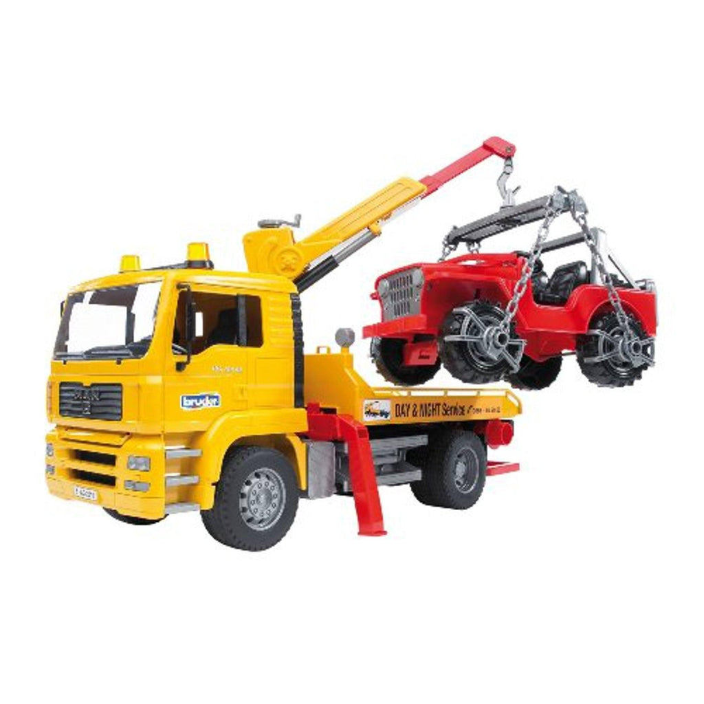 BRUDER 02750 MAN TGA Tow Truck with Cross-Field Vehicle - TOYBOX Toy Shop
