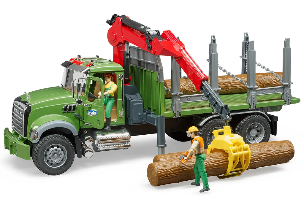 BRUDER MACK Granite Timber Truck with 3 Trunks - TOYBOX Toy Shop