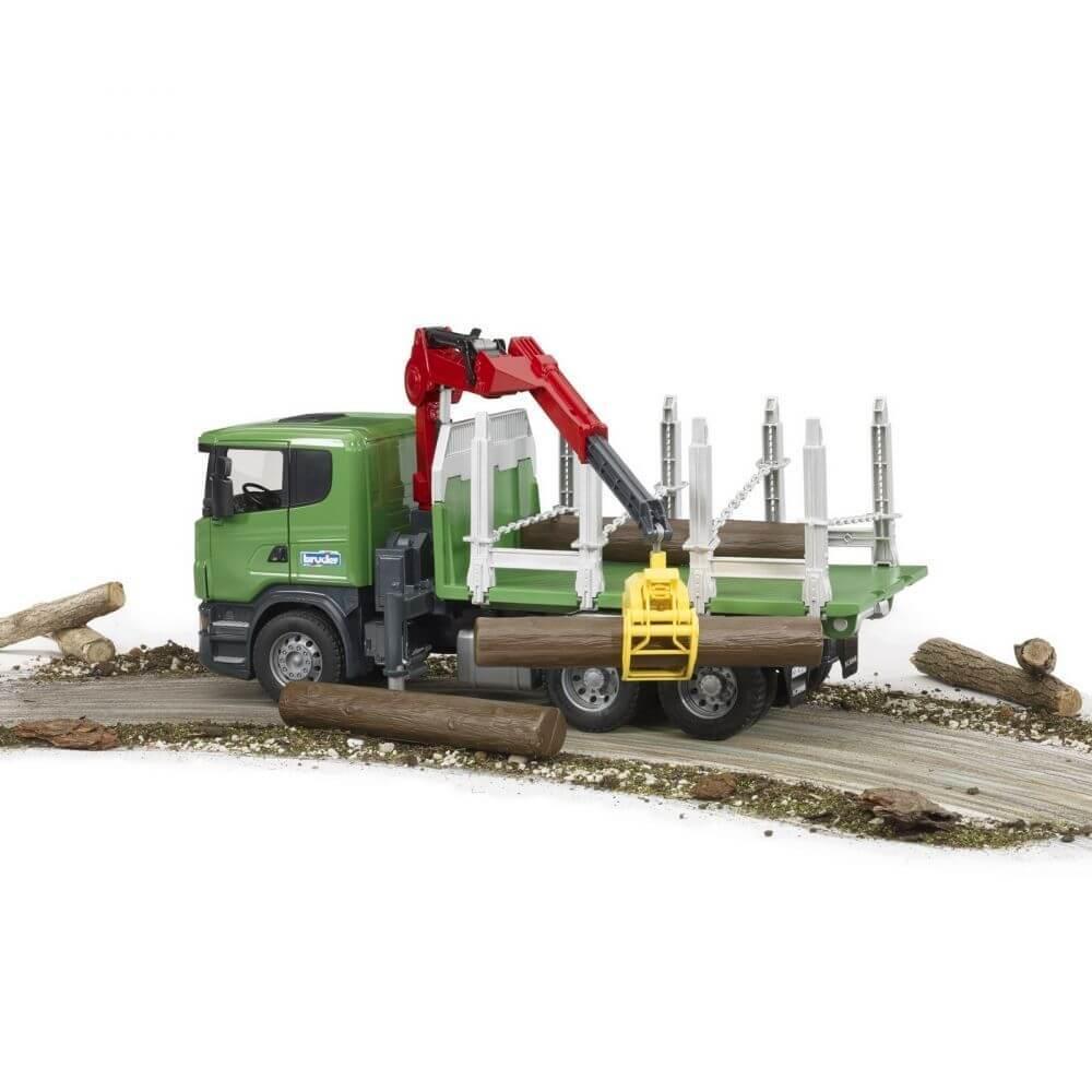 BRUDER 03524 Scania R Series Timber Truck And Crane - TOYBOX Toy Shop