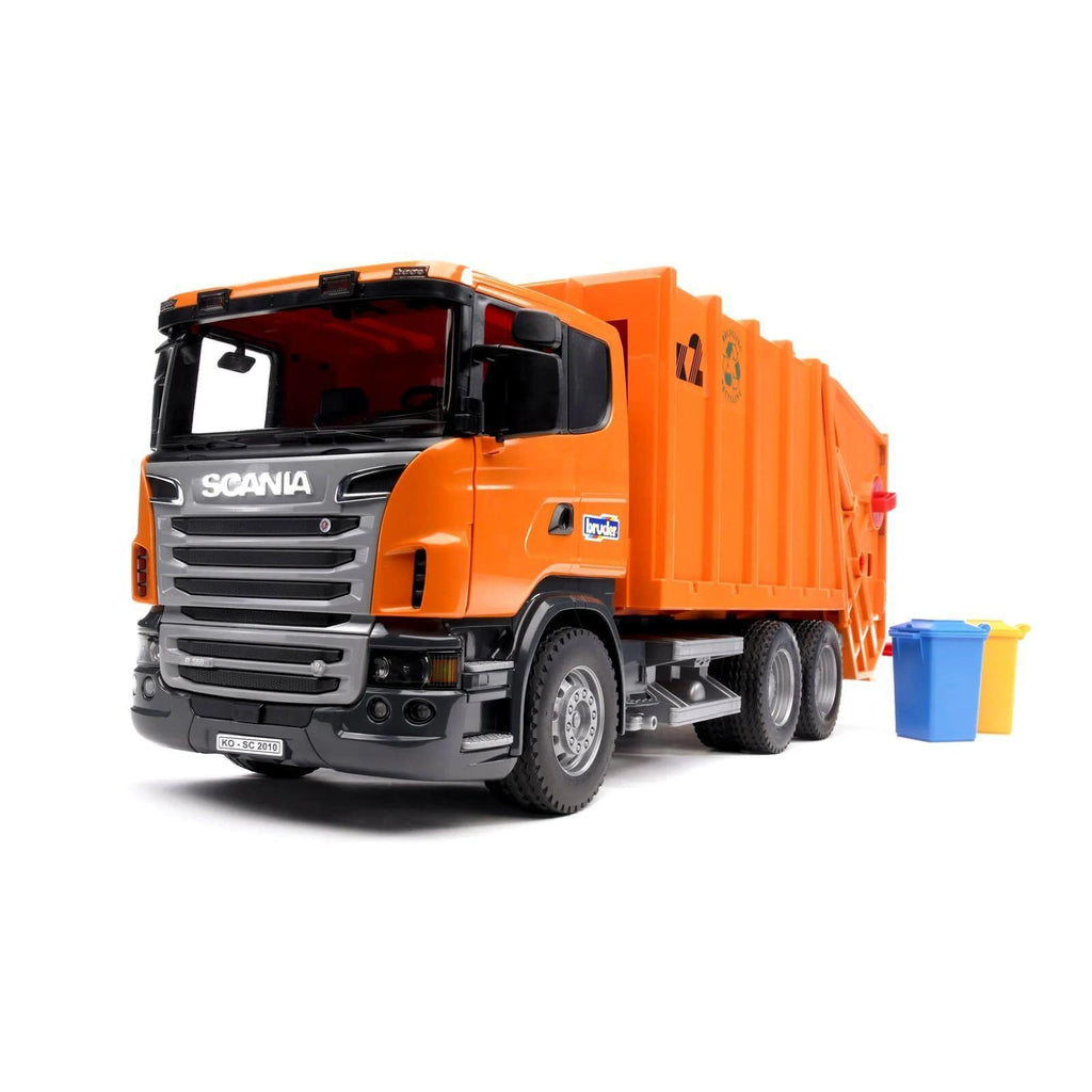 BRUDER 03560 Scania R-Series Garbage Truck - Orange - TOYBOX