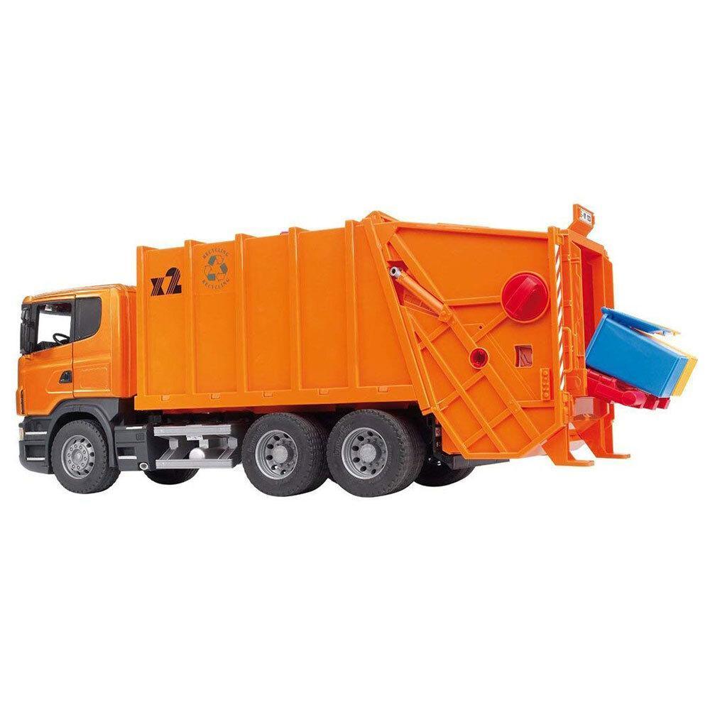 BRUDER 03560 Scania R-Series Garbage Truck - Orange - TOYBOX Toy Shop Cyprus
