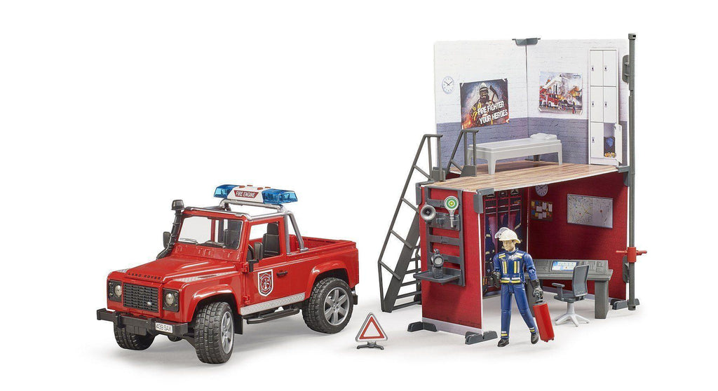 BRUDER 62701 Fire Station With Land Rover Defender - TOYBOX Toy Shop