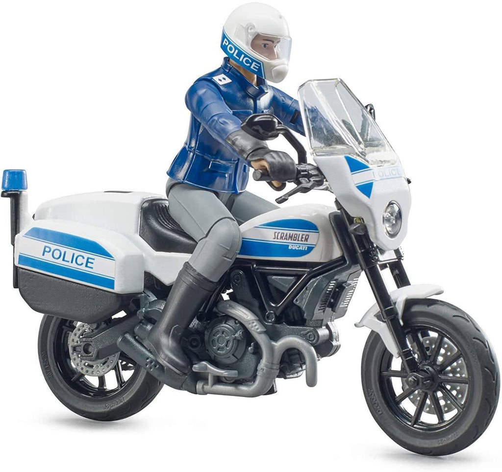 BRUDER Bworld Scrambler Ducati Police Motorbike and Policeman - TOYBOX Toy Shop