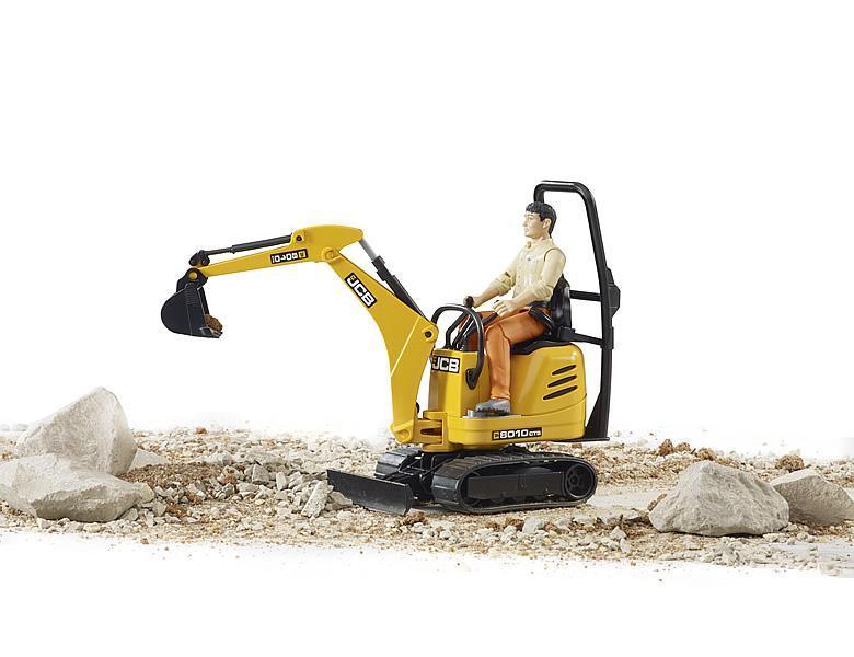 BRUDER Bworld JCB Micro Excavator 8010 CTS and Construction Worker - TOYBOX Toy Shop