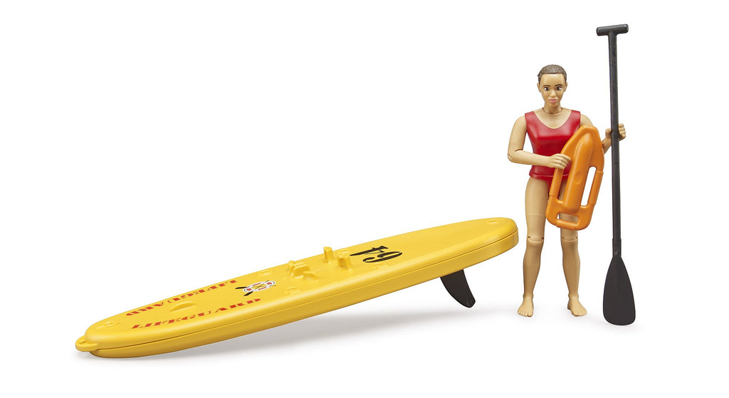 BRUDER bworld Lifeguard with Stand-up Paddle - TOYBOX Toy Shop