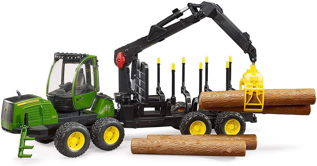 Bruder John Deere 1210E Forwarder with 4 Trunks and Log Grapple - TOYBOX Toy Shop