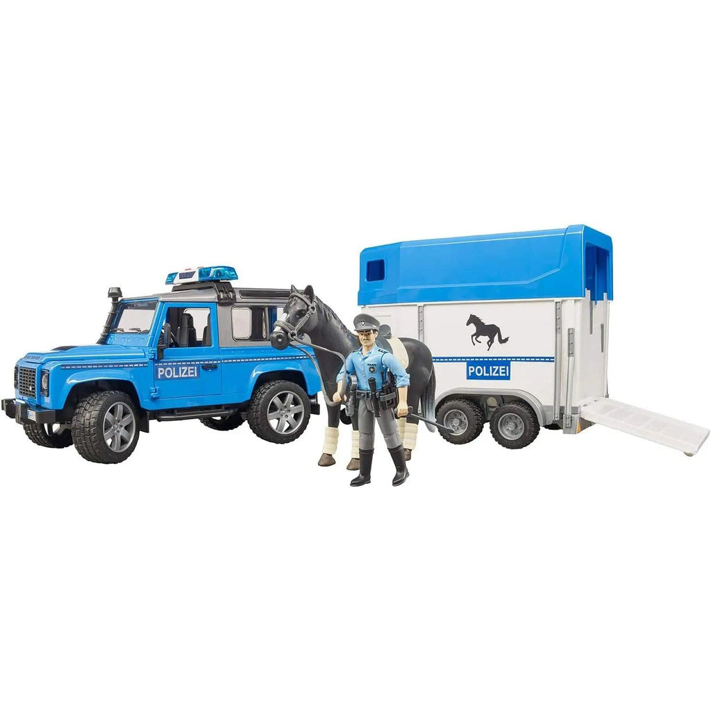 BRUDER Land Rover Defender Police & Mounted Police Officer - TOYBOX Toy Shop